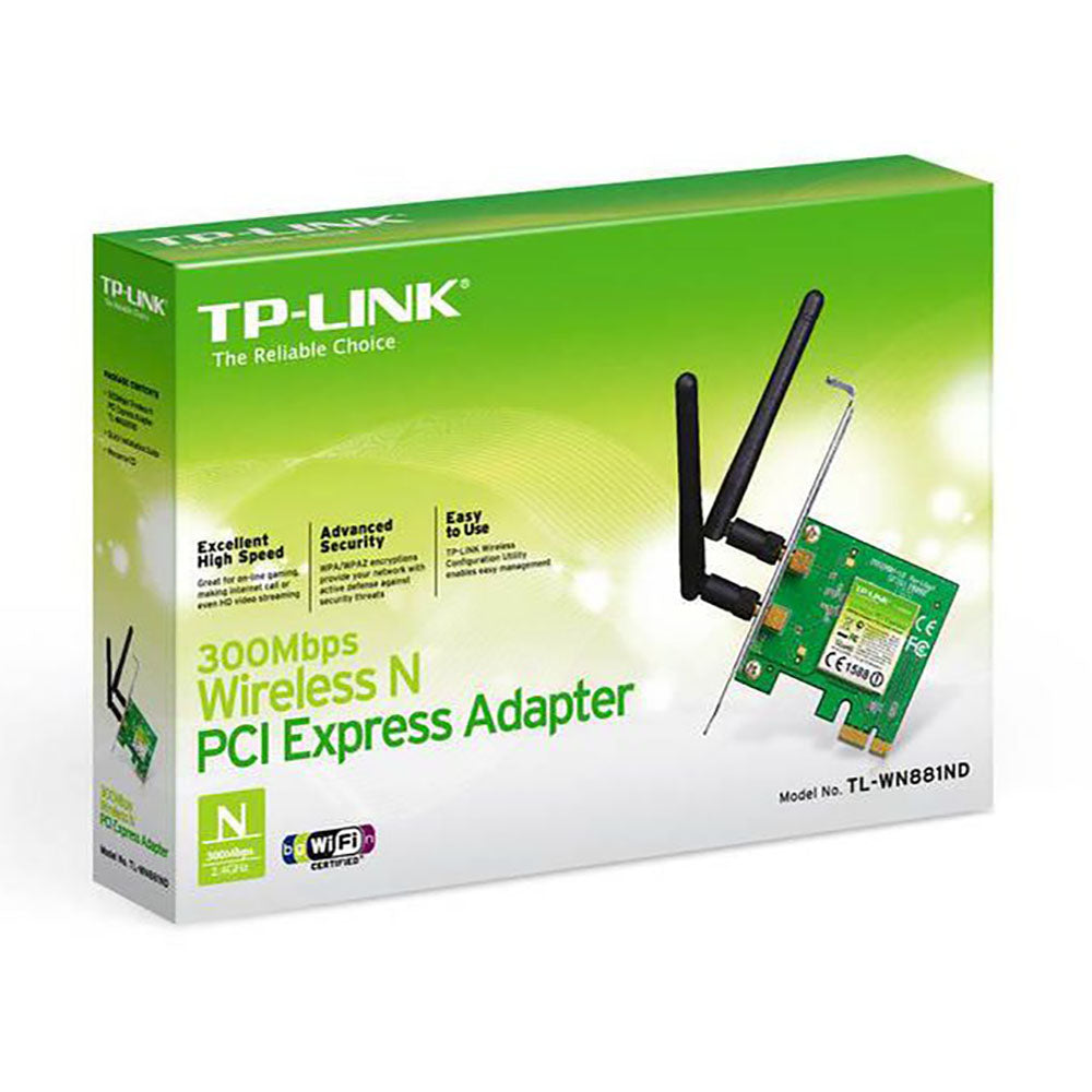 TP-Link TL-WN881ND N300 PCIe Wireless Wifi Adapter (4626191974500) TP-Link TL-WN881ND N300 PCIe Wireless Wifi Adapter (4626191974500)